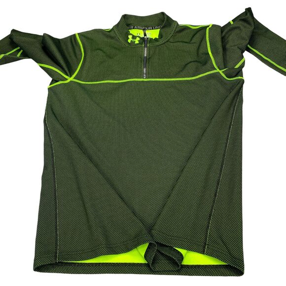 Under armour Activewear Top Men's XL Green ColdGear Skateboarding Quarter Zip - Picture 8 of 16